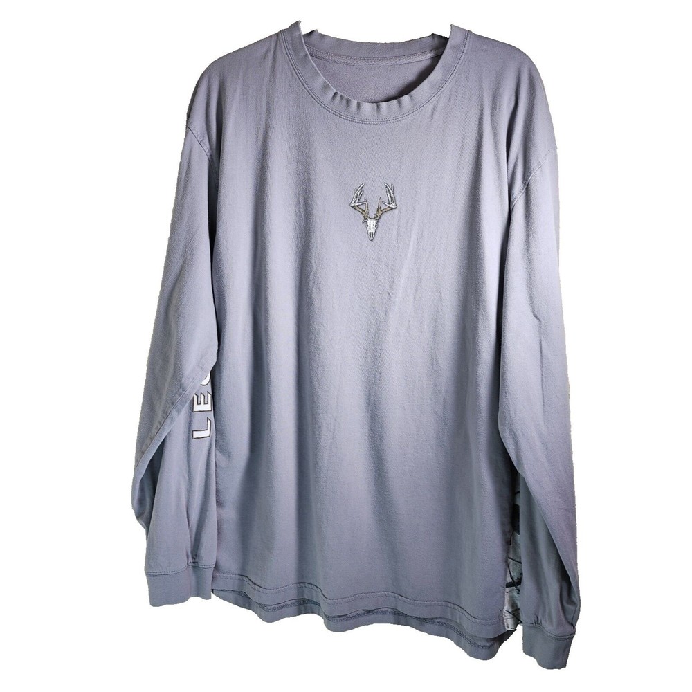 Legendary T Shirt Men’s Whitetails Gray Long Sleeve Size 2XL